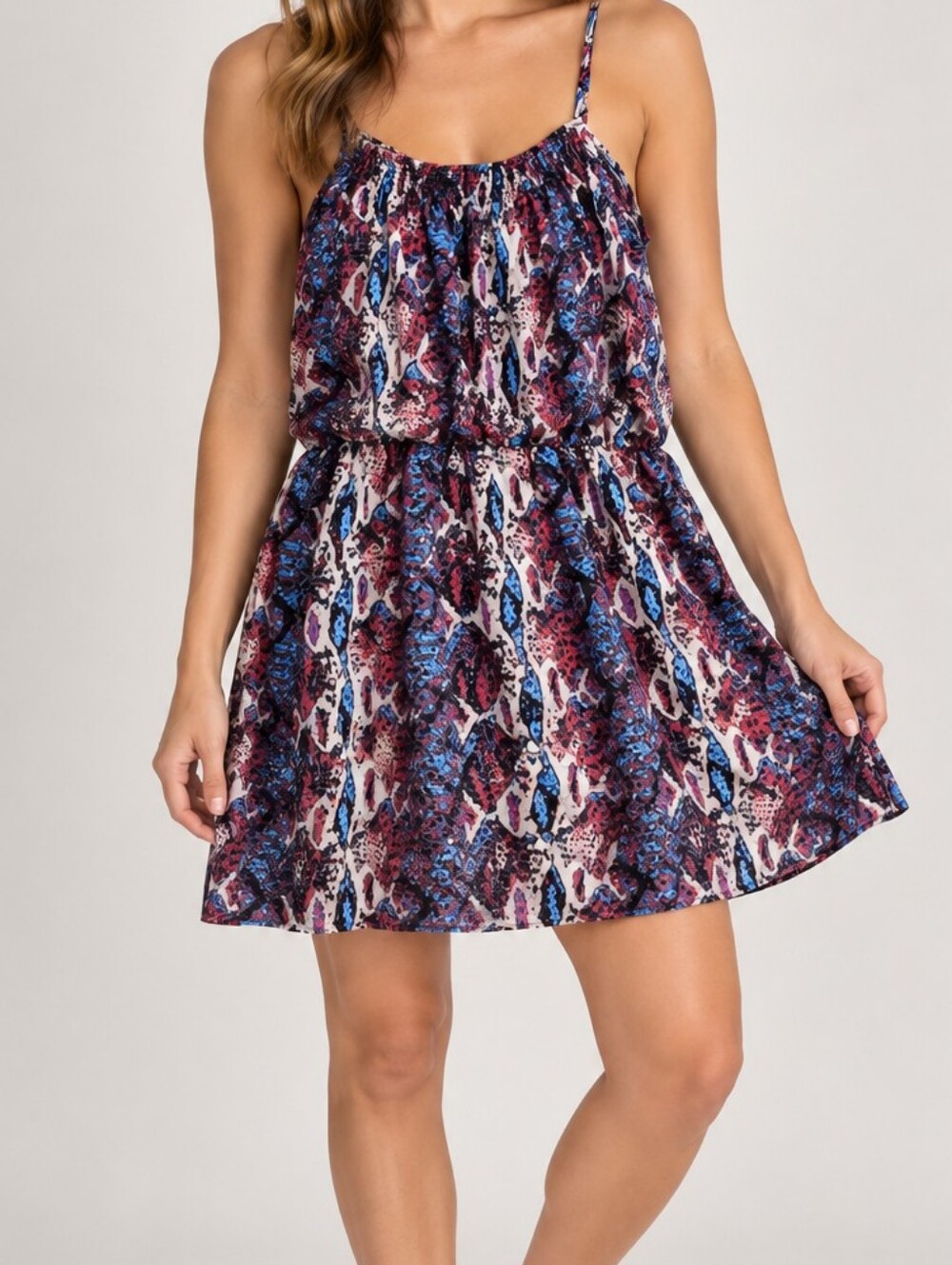 💙 Multi-Color Printed Sundress with Spaghetti Straps